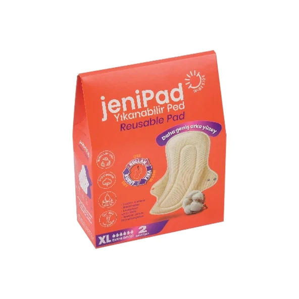 W - Beside Yıkanabilir Kadın Pedi Ultra Emici Sızdırmaz XL Beyaz 2 Adet ürün görseli