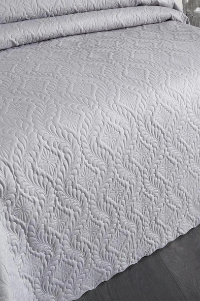 Ultrasonik Kapitoneli Elite Çift Kişilik Yatak Örtüsü Gri - Resim 3