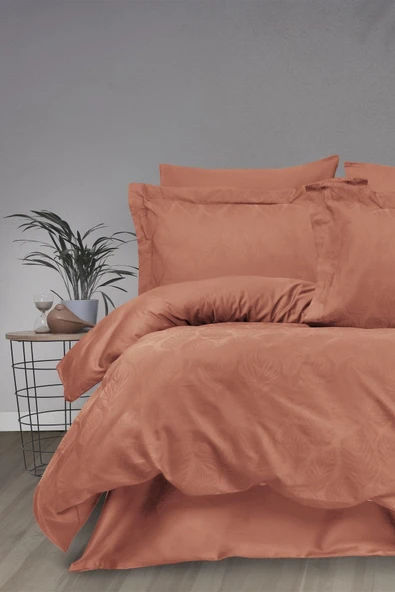 Sevim Jakarlı Pamuk Saten Nevresim Takımı - Çift Kişilik Nevresim Seti -Aura