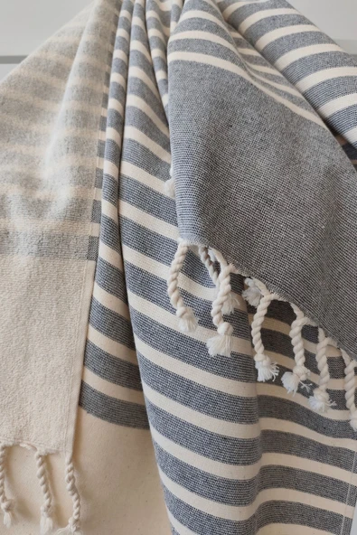 Sevim %100 Pamuk Şezlong Havlusu-Plaj & Havuz Havlusu - Plaj Örtüsü 80x190 cm Peştemal - 2