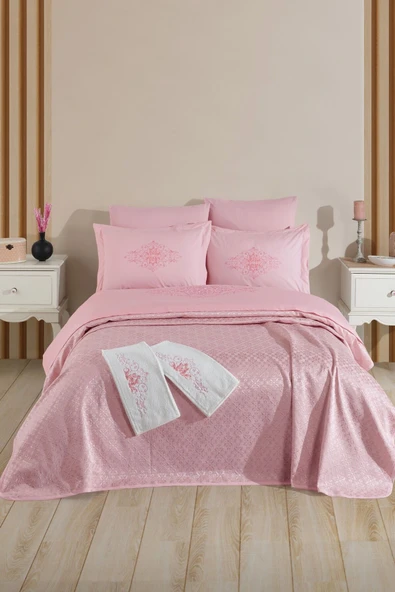 Sevim Tivoli Kabartma Nakışlı Pike Takımı Havlulu 8 Parça - Diana - Resim 8