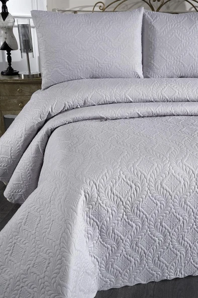 Ultrasonik Kapitoneli Elite Çift Kişilik Yatak Örtüsü Gri - Resim 4