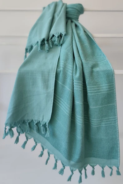 Sevim %100 Pamuk Havlu Peştemal 90x170cm - Yumuşak Plaj Havlusu - Resim 12