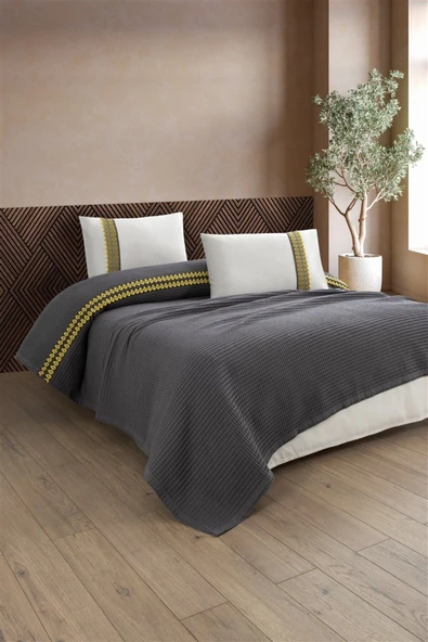 Sevim Tivoli Çift Kişilik 4 Parça Havuzlu Pike Takımı - Çeyizlik & Hediyelik Pike - Valerie-yeşil - 3