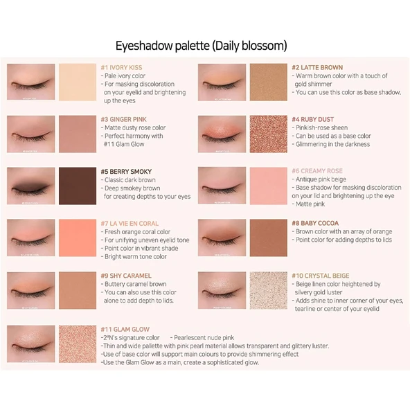 2aN Eyeshadow Palette - Daisy Blossom 9.5 gr - Resim 3