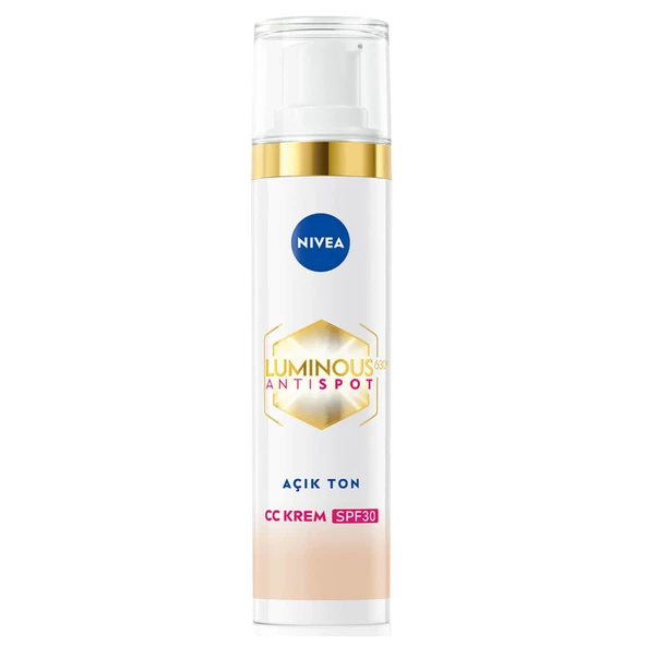 Nivea Luminous Anti Spot CC Krem SPF 30 - Renkli Nemlendirici Açık Ton 40 ml