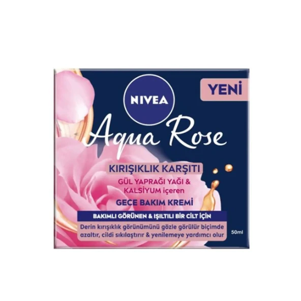 Nivea Aqua Rose Kırışıklık Karşıtı Gece Bakım Kremi 50 ml