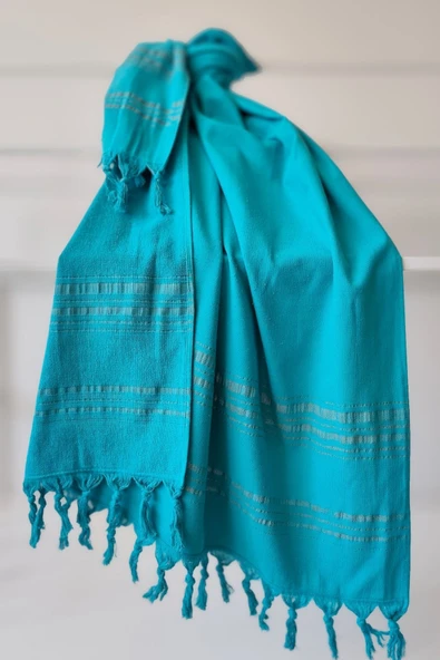 Sevim Çizgili Havlu Peştemal 90x170cm - Yumuşak Plaj Havlusu- %100 Pamuk - 8