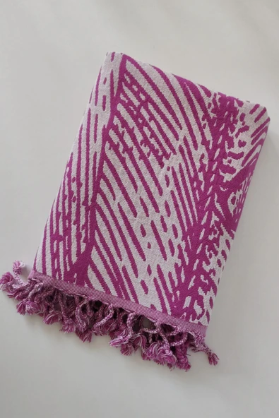 Sevim Jakarlı Müslin Peştemal - %100 Pamuk Hızlı Kuruyan Plaj Havlusu- 90x170 Cm - Resim 4