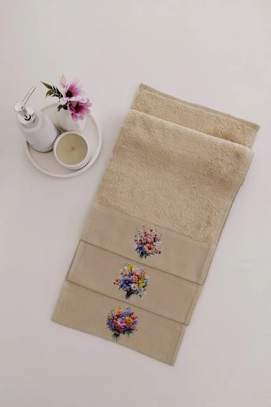 Sevim 3'lü Mutfak Havlu Takımı - Dondurma Baskılı Havlu Seti - Ekstra Yumuşak & Bambu - 30x50 cm - 12