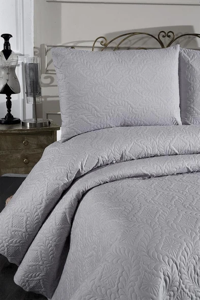 Ultrasonik Kapitoneli Elite Çift Kişilik Yatak Örtüsü Gri - Resim 2