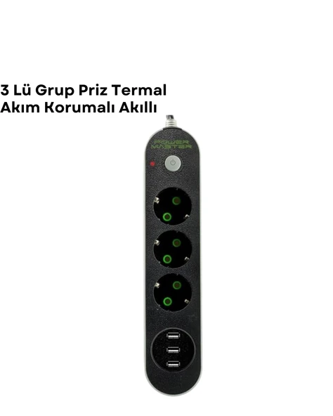 3 USB Portlu Üçlü Priz CXE103 ürün görseli 1