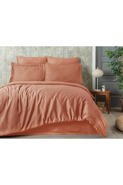 Sevim Tivoli Jakarlı %100 Pamuk Saten Çift Kişilik Nevresim Takımı-Diamond-8 Farklı Renk Seçeneğii - 5