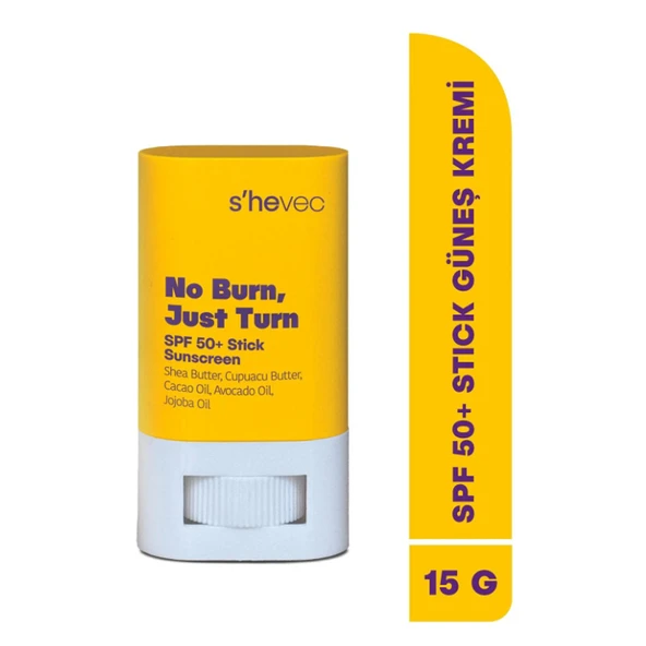 She Vec No Burn Just Spf50+ Stick Güneş Kremi 15 g - Resim 2
