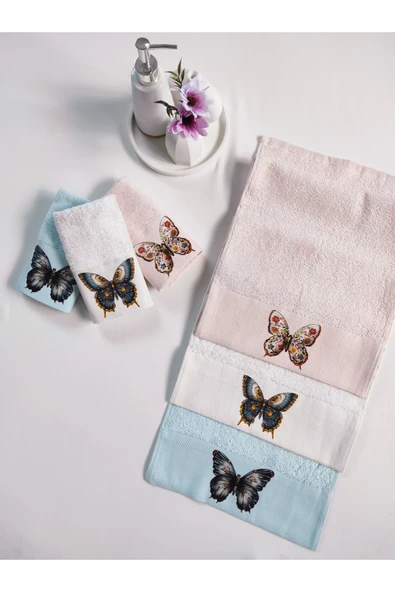 Sevim 3'lü Mutfak Havlu Takımı - Dondurma Baskılı Havlu Seti - Ekstra Yumuşak & Bambu - 30x50 cm - 2