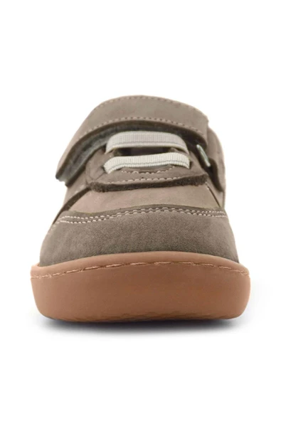 Rakerplus Bob Hakiki Deri Kum Krem Barefoot Cırtlı Lastikli Bebek Sneaker Ayakkabı - Resim 4