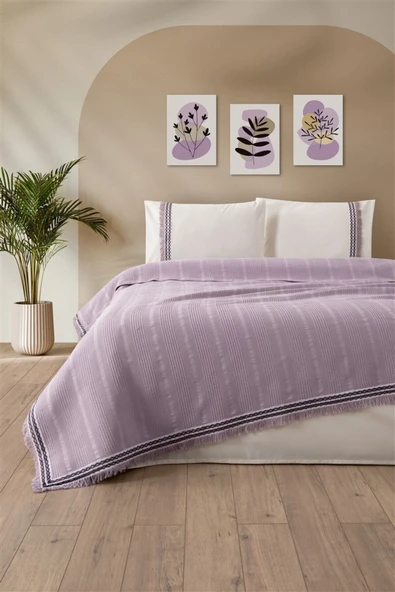 Sevim Tivoli Çift Kişilik Dantelli 4 Parça Pike Takımı Çeyizlik-Melanie - 7