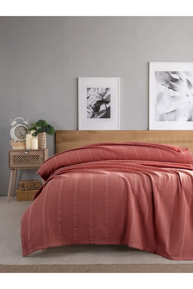 Sevim Çift Kişilik Waffle Pike 210x230cm, %100 Pamuk, Petek Tasarım Pike