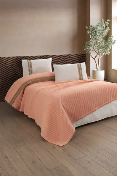 Sevim Tivoli Çift Kişilik 4 Parça Havuzlu Pike Takımı - Çeyizlik & Hediyelik Pike - Valerie-yeşil - 11