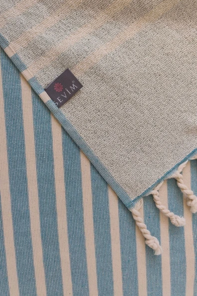 Sevim %100 Pamuk Şezlong Havlusu-Plaj & Havuz Havlusu - Plaj Örtüsü 80x190 cm Peştemal - 12