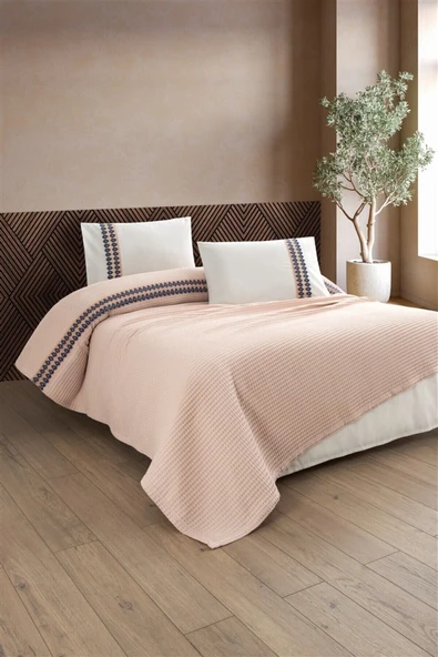 Sevim Tivoli Çift Kişilik 4 Parça Havuzlu Pike Takımı - Çeyizlik & Hediyelik Pike - Valerie-yeşil - 9