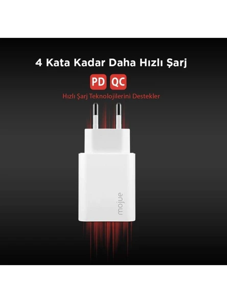 Mojue MS13 Duo Hızlı Şarj Adaptörü Teşhir - Resim 3