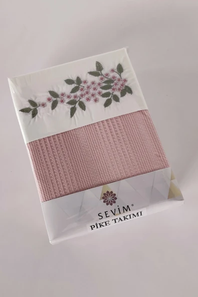 Sevim Tek Kişilik 3 Parça Nakışlı Waffle Dokuma Pike Takımı Legacy - 6