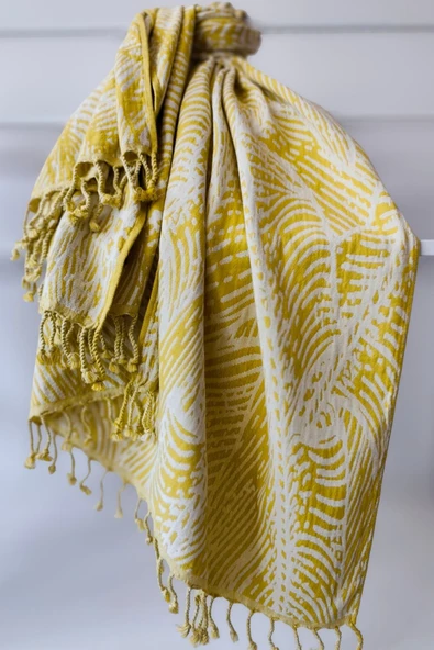 Sevim Jakarlı Müslin Peştemal - %100 Pamuk Hızlı Kuruyan Plaj Havlusu- 90x170 Cm - Resim 5