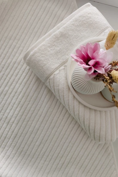 Sevim %100 Pamuk El Havlusu 2'li - Modern Çizgili Tasarım - Yumuşak Dokulu - 11