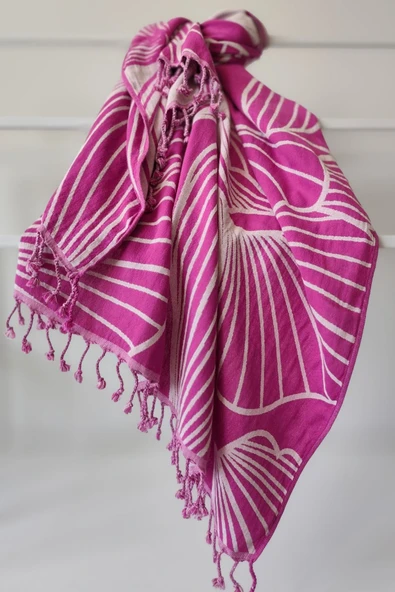 Sevim Jakarlı Müslin Plaj Havlusu - %100 Pamuk Peştemal -Yumuşak Ve Emici - 90x170 Cm - 9