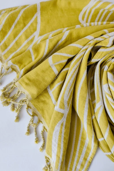 Sevim Jakarlı Müslin Plaj Havlusu - %100 Pamuk Peştemal -Yumuşak Ve Emici - 90x170 Cm - 6