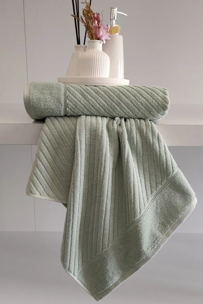 Sevim %100 Pamuk El Havlusu 2'li - Modern Çizgili Tasarım - Yumuşak Dokulu - 4