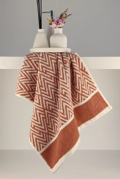 Sevim İpliği Boyalı El/Saç Havlusu - %100 Pamuk & Yumuşak & Çizgili Havlu - 45x90 cm