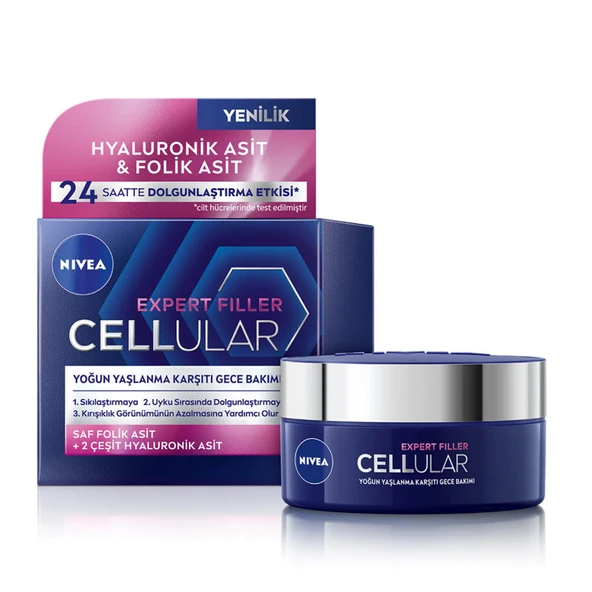 Nivea Expert Filler Cellular Yoğun Yaşlanma Karşıtı Gece Bakımı 50 ml ürün görseli