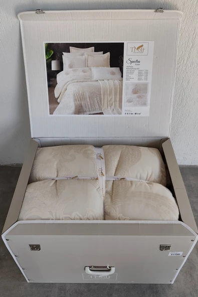 Sevim Tivoli 10 parça Battaniyeli Kadife Yatak Örtülü Çeyiz Seti Spectra - 11