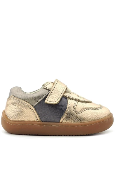Rakerplus Bob Hakiki Deri Bakır Barefoot Cırtlı Lastikli Bebek Sneaker Ayakkabı - 3