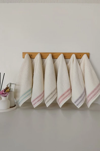 Sevim 6'lı Mutfak Havlusu Seti - %100 Pamuk Renkli Çizgili Mutfak Havlusu - 2