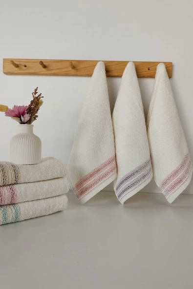 Sevim 6'lı Mutfak Havlusu Seti - %100 Pamuk Renkli Çizgili Mutfak Havlusu - 3