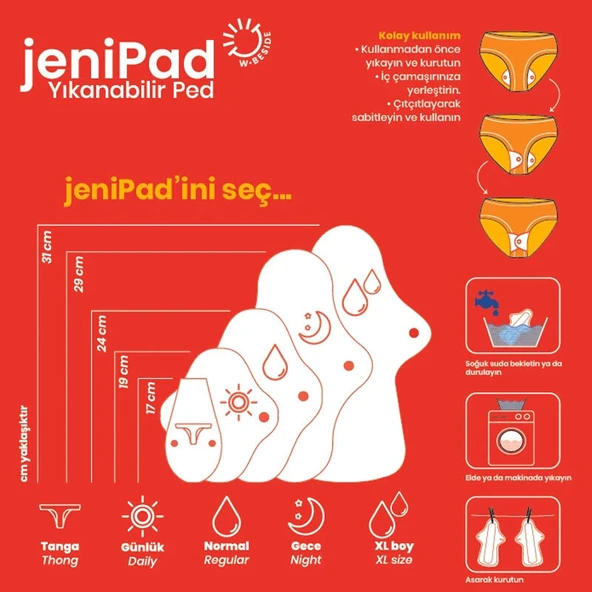 W-Beside JeniPad Kadın Pedi Normal Ultra Emici 3 Adet - Resim 5
