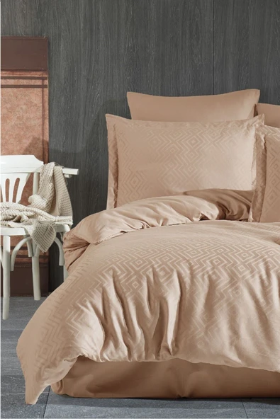 Sevim Jakarlı & Saten Çift Kişilik Nevresim Takımı - %100 Pamuk-Metis-9 Renk Seçeneği - Resim 7