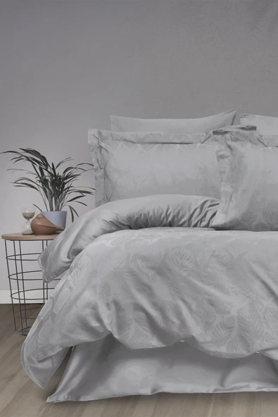 Sevim Jakarlı Pamuk Saten Nevresim Takımı - Çift Kişilik Nevresim Seti -Aura - 2