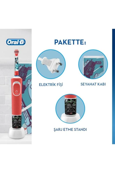 Oral-B Vitality D100 Star Wars Seyahat Kaplı Şarjlı Çocuk Diş Fırçası - 2