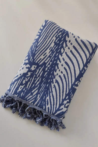 Sevim Jakarlı Müslin Peştemal - %100 Pamuk Hızlı Kuruyan Plaj Havlusu- 90x170 Cm - Resim 12