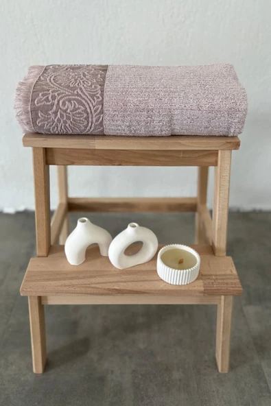 Sevim Bordürlü & Püsküllü Banyo Havlusu - Ekstra Yumuşak Bambu Havlu - 70x140 cm - Resim 4