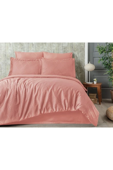 Sevim Tivoli Jakarlı %100 Pamuk Saten Çift Kişilik Nevresim Takımı-Diamond-8 Farklı Renk Seçeneğii - 6