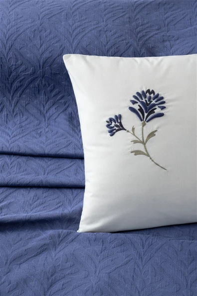 Sevim Tivoli Nakışlı Pike Takımı- Jakarlı Pike Yatak Örtüsü - Daniela - 2