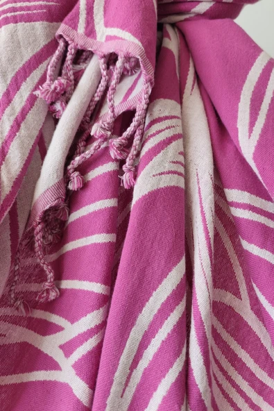 Sevim Jakarlı Müslin Plaj Havlusu - %100 Pamuk Peştemal -Yumuşak Ve Emici - 90x170 Cm - 12