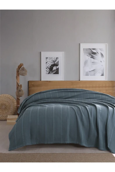 Sevim Tek Kişilik Waffle Pike 160x230cm, %100 Pamuk, Petek Tasarım Pike - Resim 8