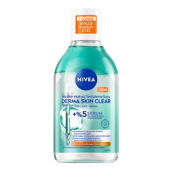Nivea Derma Skin Clear Micellar Makyaj Temizleme Suyu 400 ml ürün görseli