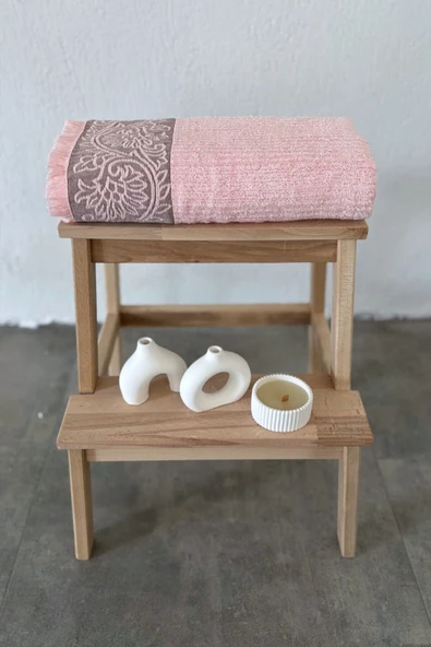 Sevim Bordürlü & Püsküllü Banyo Havlusu - Ekstra Yumuşak Bambu Havlu - 70x140 cm - Resim 2